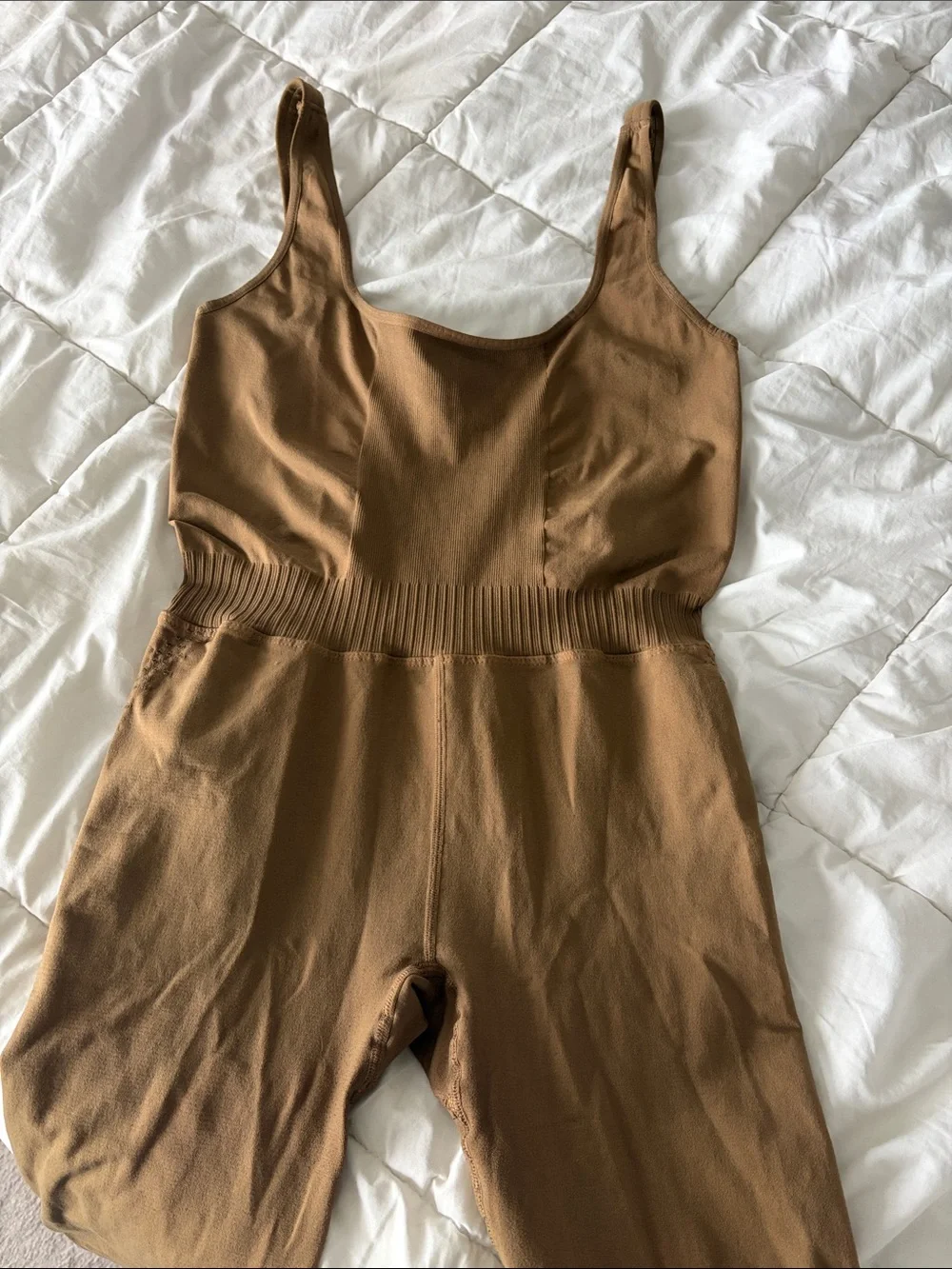 Free people movement med large Sleeveless Jumpsuit in Brown backless